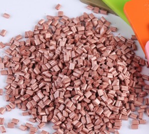 Rose Gold color masterbatch for plastic metallic effect injection molding
